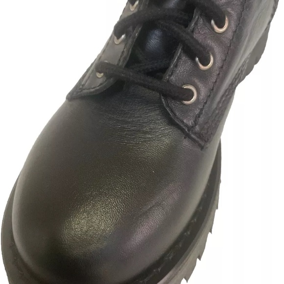🆕 NWOB Steve Madden Linze Black Leather Combat Boot Lug Sole Lace UP Zip Size 5 - Picture 12 of 12